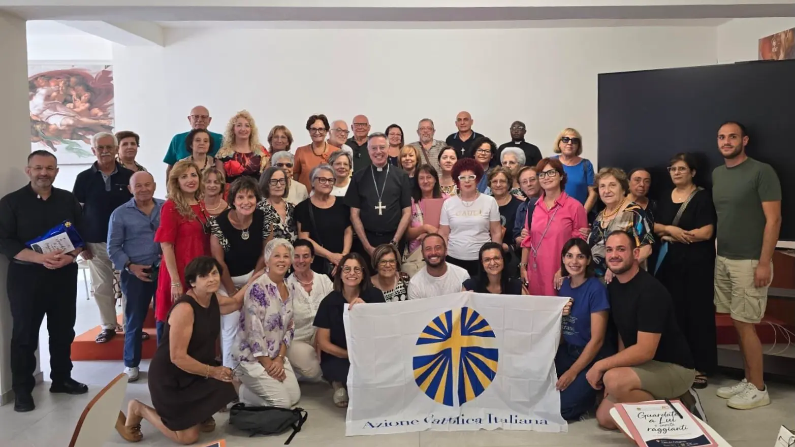Immagine di Il Vescovo Mons. Cesare Di Pietro in visita al Campo Adulti di Azione Cattolica a Riace