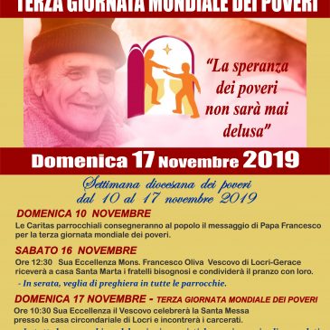 Terza Giornata Mondiale dei Poveri